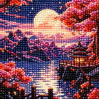 Diamond detail for Harvest Moon Over Quiet Waters Diamond Painting Kit