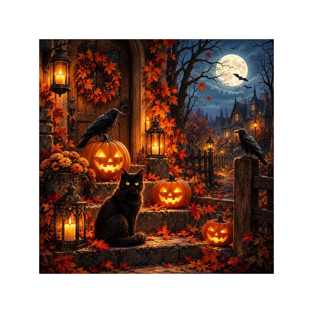 Original artwork for Harvest Night Guardians Diamond Painting Kit