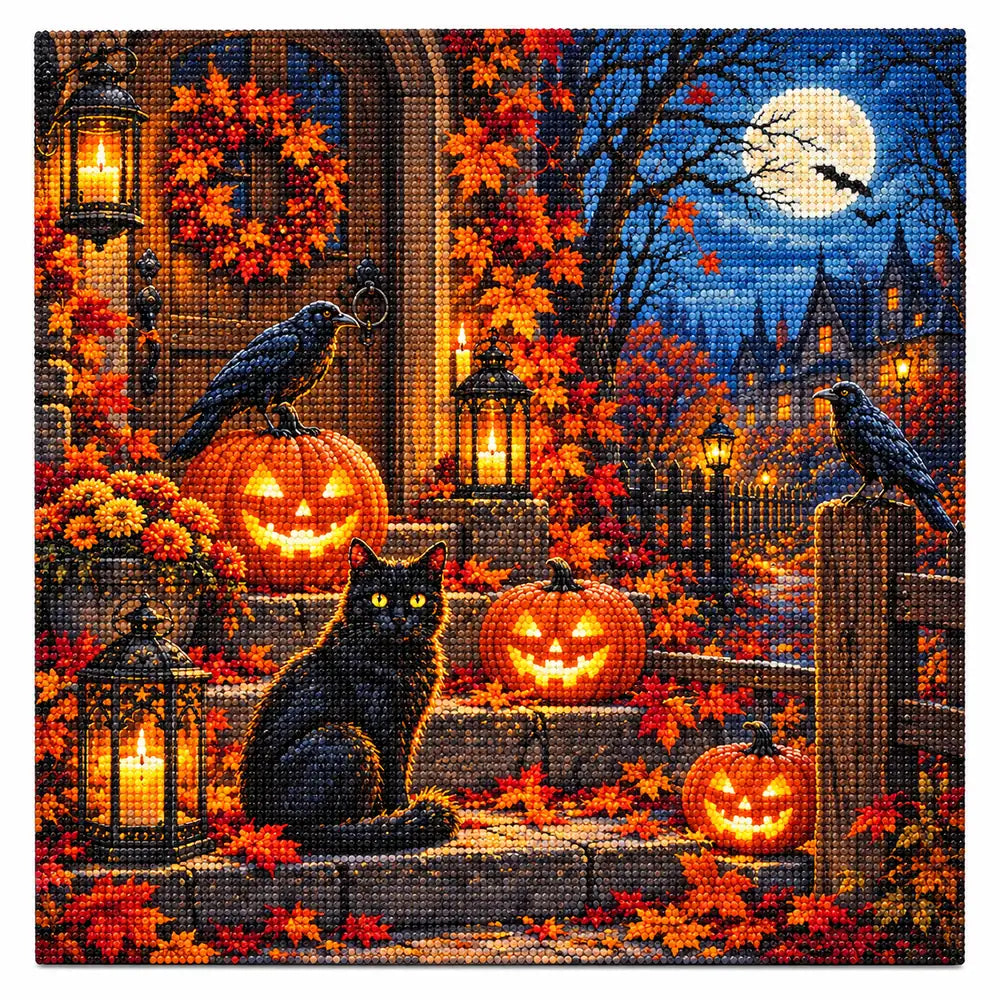 Finished diamond painting for Harvest Night Guardians Diamond Painting Kit