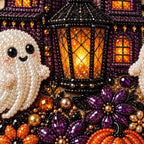 Haunted House and Ghosts Pearl Diamond Painting Kit detail image