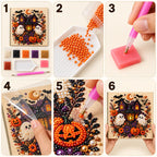 Haunted House and Ghosts Pearl Diamond Painting Kit tutorial image