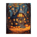 Haunted Pumpkin Cottage Diamond Painting Kit original artwork on white background
