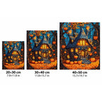Haunted Pumpkin Cottage Diamond Painting Kit size guide