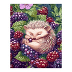 Hedgehog in a Blackberry Garden completed artwork on a clean white background