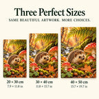 Hedgehog in an Autumn Mushroom Forest Diamond Painting Kit — Size guide