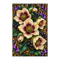 Original white-background artwork of Hellebore Berry Vine