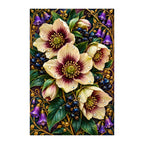 Original white-background artwork of Hellebore Berry Vine