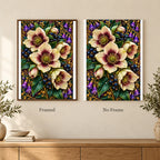 Framed and no-frame options for the Hellebore Berry Vine diamond painting