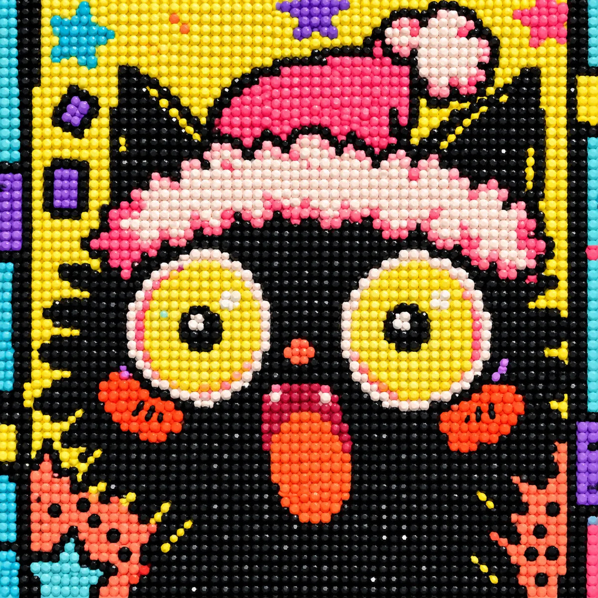Diamond detail for Holiday Cat Parade Diamond Painting Kit