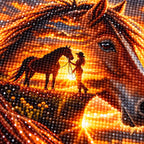 Diamond drill detail for Horse and Rider at Sunset Diamond Painting Kit