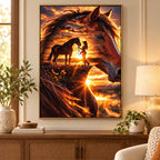 Home decor scene for Horse and Rider at Sunset Diamond Painting Kit