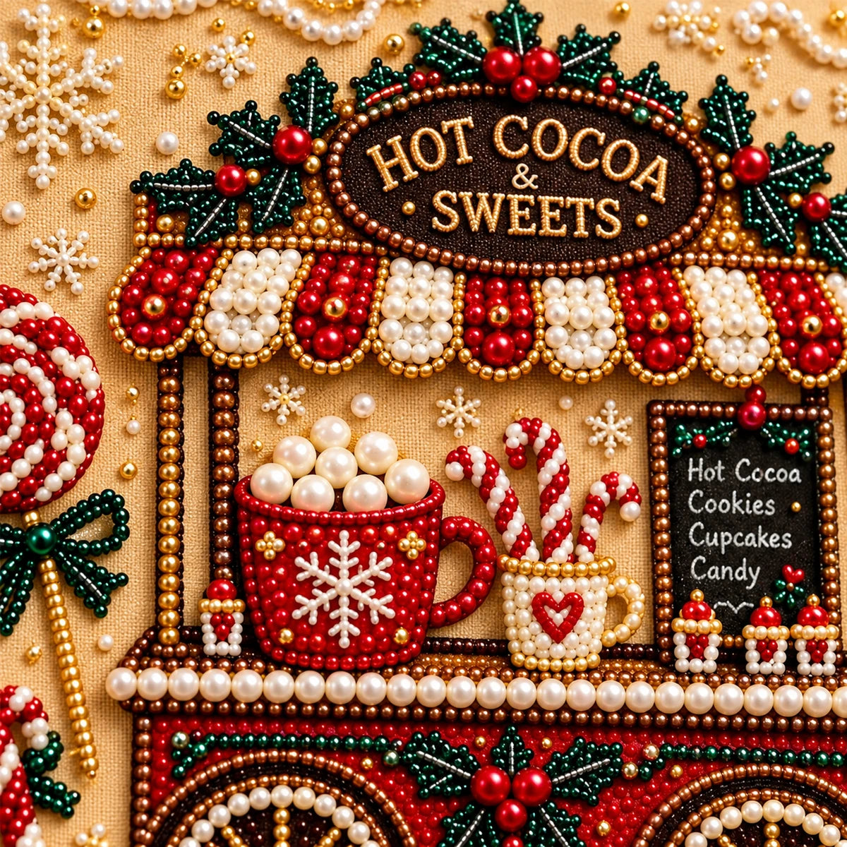 Hot Cocoa & Sweets Pearl Diamond Painting Kit detail image