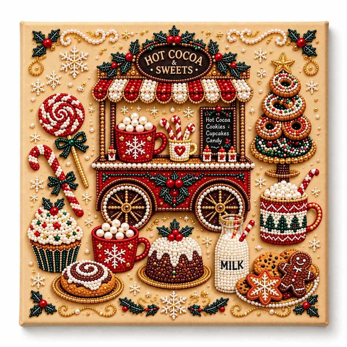 Hot Cocoa & Sweets Pearl Diamond Painting Kit hero image
