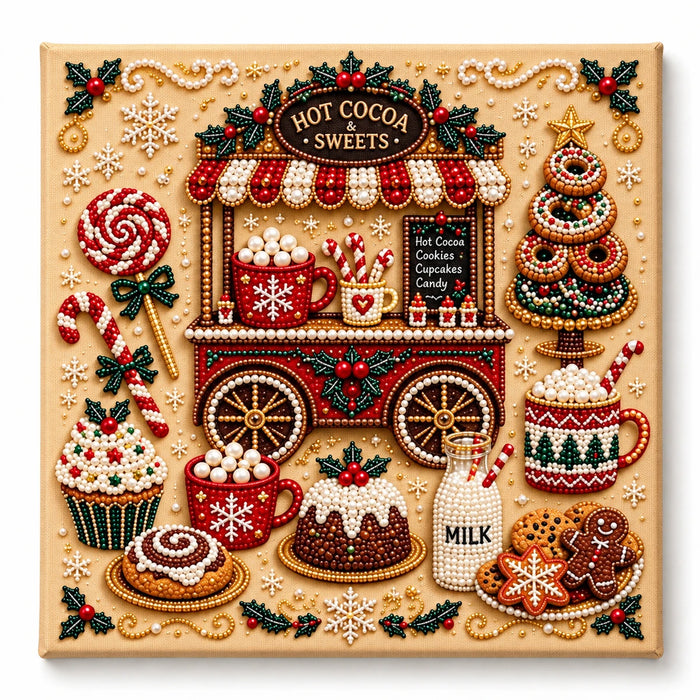Hot Cocoa & Sweets Pearl Diamond Painting Kit hero image