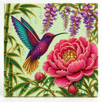 Hummingbird Peony Wisteria Pearl Diamond Painting Kit – hero image