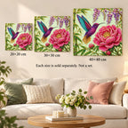 Hummingbird Peony Wisteria Pearl Diamond Painting Kit – size image
