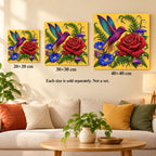 Hummingbird Red Rose Pearl Diamond Painting Kit – size image