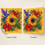 Hummingbird Sunflower Hibiscus Pearl Diamond Painting Kit – style image