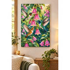 Hummingbirds Pink Bells Diamond Painting Kit home decor scene