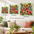 Hummingbirds Tropical Flowers Pearl Diamond Painting Kit – size image
