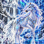 Ice Unicorn Aurora Palace canvas and resin drill detail