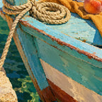 Close-up diamond detail of the italian boat bow and coffee diamond painting