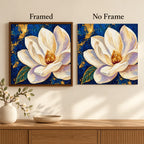 Framed and no-frame comparison for Ivory Blossom On Midnight