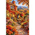 Ivy Cottage Autumn Garden — original artwork on a clean white background