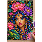 Jeweled Lotus Queen Diamond Painting Kit — Diamond painting process