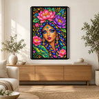 Jeweled Lotus Queen Diamond Painting Kit — Home decor scene