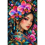 Jeweled Orchid Beauty Diamond Painting Kit — original white-background artwork