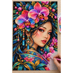 Jeweled Orchid Beauty Diamond Painting Kit — Diamond painting process