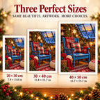 Portrait size guide for the Christmas knitting studio design: 20 × 30, 30 × 40, and 40 × 50 cm