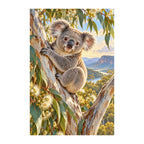 Original Koala Eucalyptus artwork on a white background.
