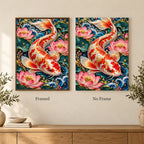 Framed and no-frame options for the Koi Lotus Ornament Frame diamond painting