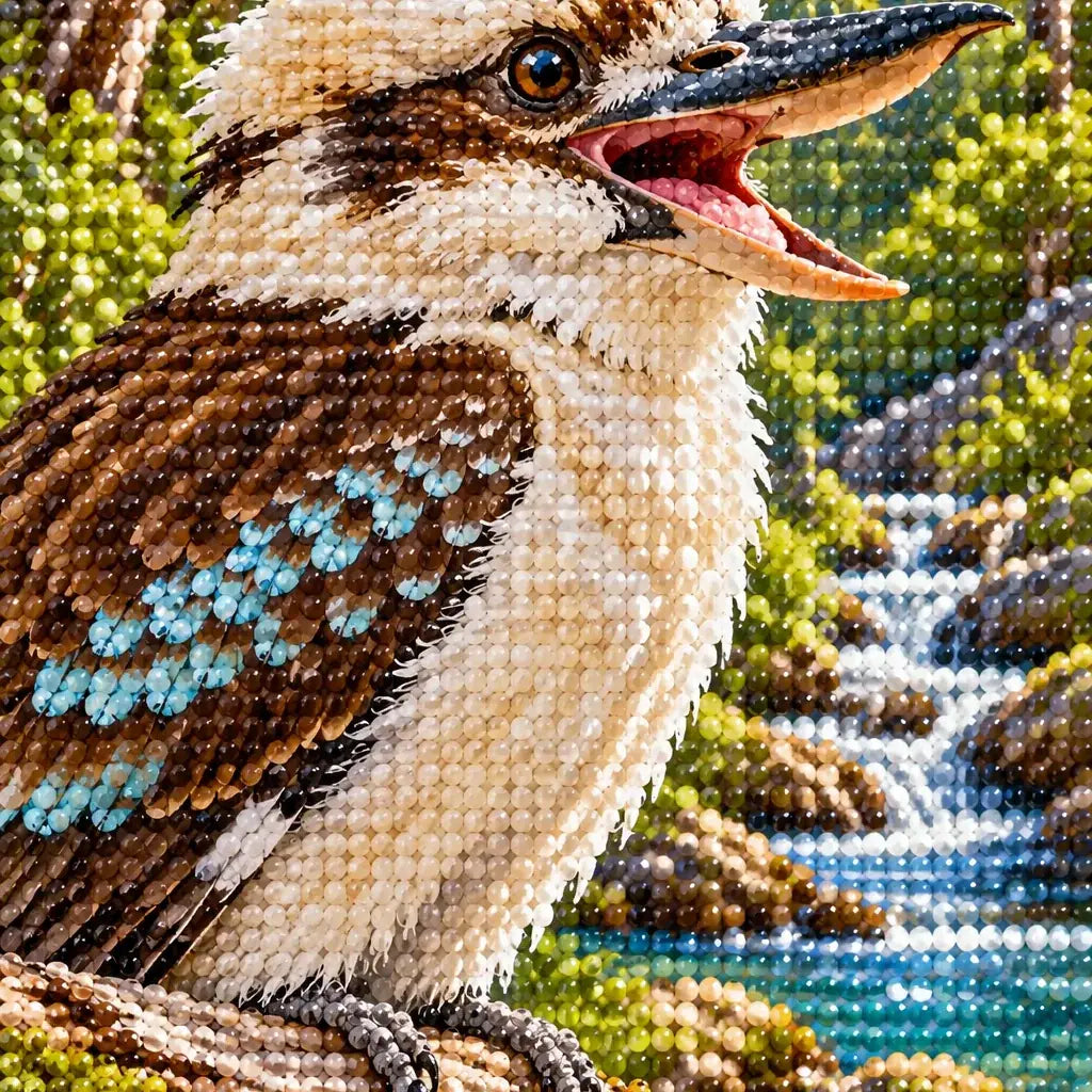 Close-up of drill details in the Kookaburra Creek diamond painting.