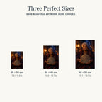 Portrait size guide for the labyrinth elder oracle design: 20 × 30, 30 × 40, and 40 × 50 cm