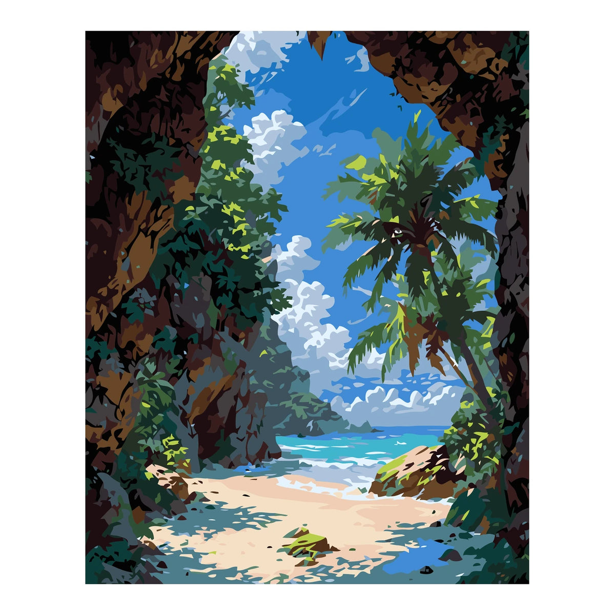 Original artwork for Lagoon Through The Arch Diamond Painting Kit