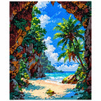 Finished diamond painting for Lagoon Through The Arch Diamond Painting Kit