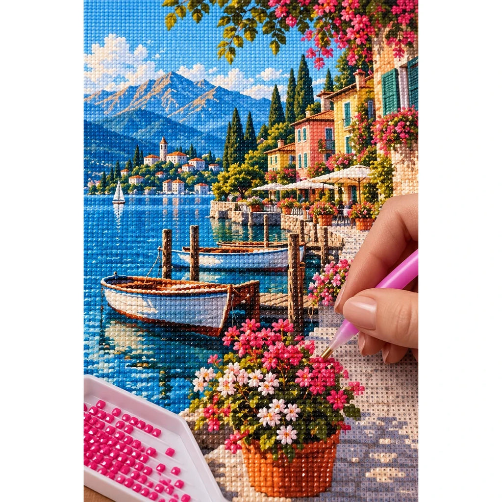 Lake Como Flower Harbor diamond placement process