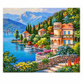 Lake Como Villa Diamond Painting Kit finished landscape diamond painting product