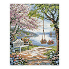 Lakeside Blossom Garden Swing completed artwork on a clean white background