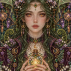 Close-up of sparkling drills on the Lantern Moth Alchemist design