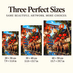 Three canvas sizes for Lanterns Along The Stream