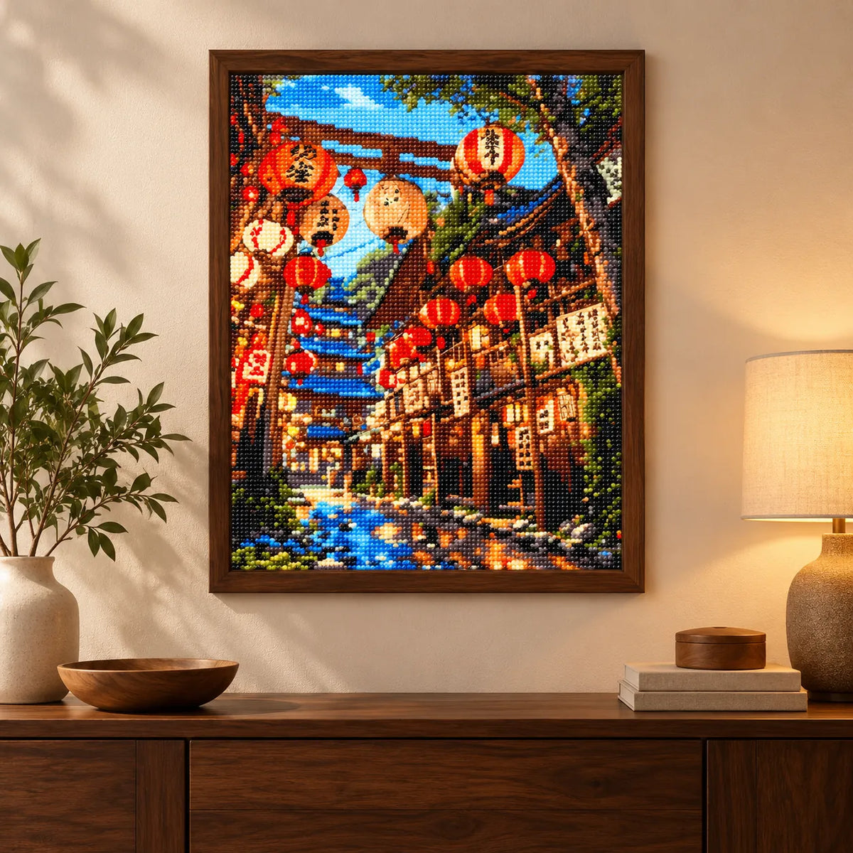Home decor scene featuring Lanterns Along The Stream