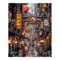 Original artwork for Lanterns And Time In The Alley Diamond Painting Kit