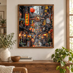 Home decor scene for Lanterns And Time In The Alley Diamond Painting Kit