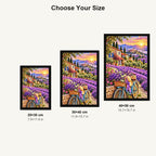 Lavender Bicycle French Village — size comparison for 20 × 30, 30 × 40 and 40 × 50 cm