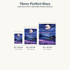 Size guide for Lavender Moonrise Flight Diamond Painting Kit