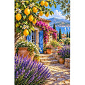 Lemon Tree Mediterranean Courtyard — original artwork on a clean white background